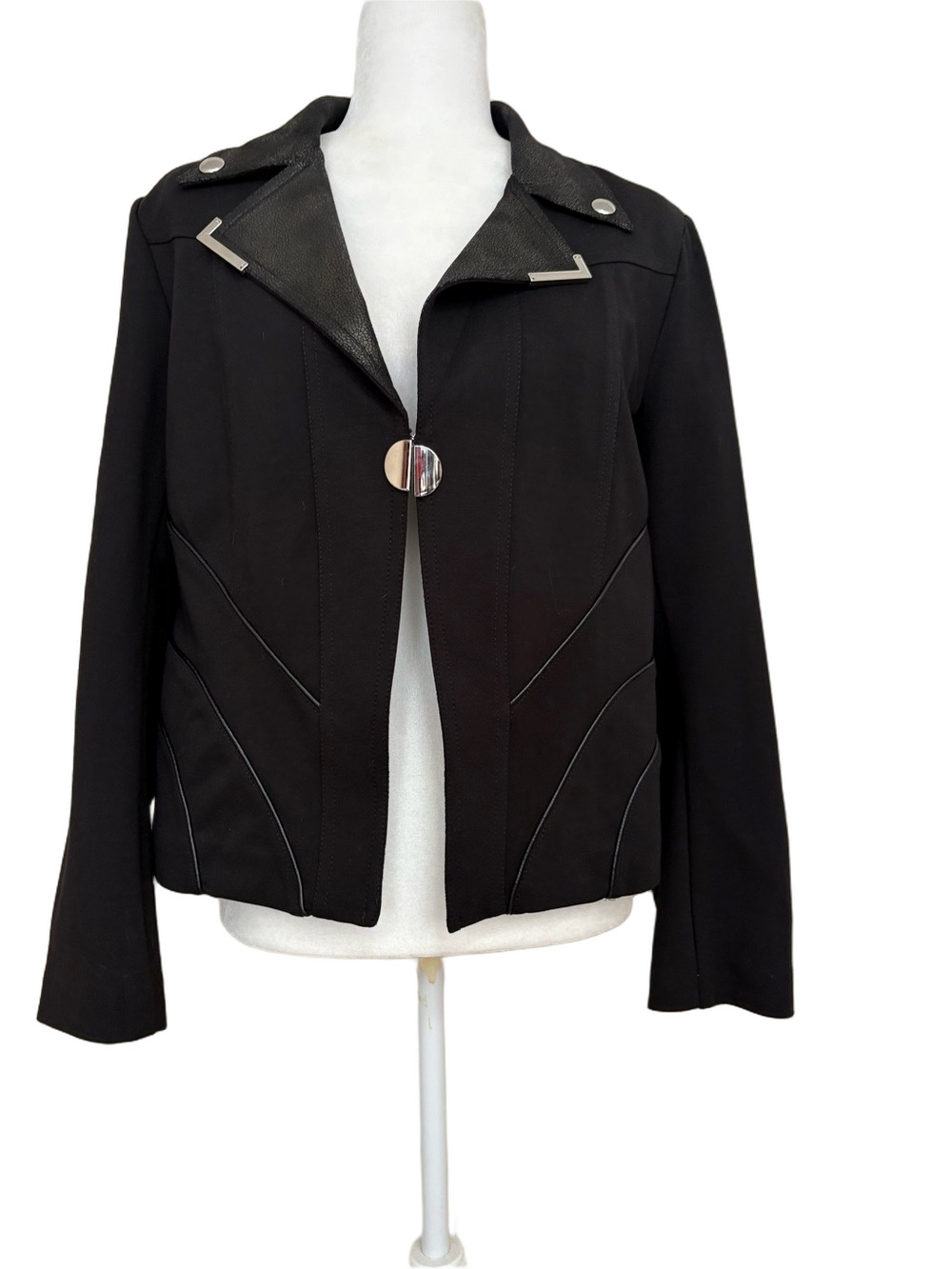 Insight NY Black with Silver Accents Women's Structured Moto Jacket
